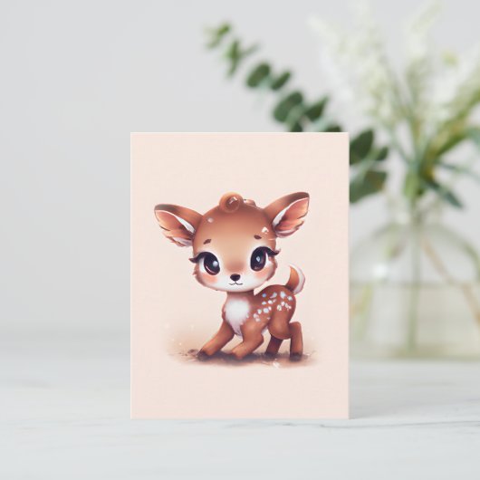 Schattige Baby Deer Briefkaart (Staand voorkant)