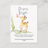 Schattige Baby Deer Diaper Raffle Ticket Informatiekaartje (Voorkant)