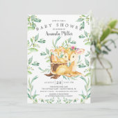 Schattige Baby Deer en Mam Uitnodiging van het Bab (Staand voorkant)