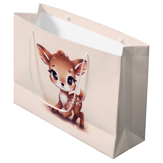 Schattige Baby Deer Groot Cadeauzakje (Voorkant Gekanteld)