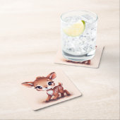 Schattige Baby Deer Kartonnen Onderzetters (Insitu)