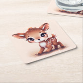 Schattige Baby Deer Kartonnen Onderzetters (Schuin)