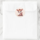 Schattige Baby Deer Ronde Sticker (Tas)
