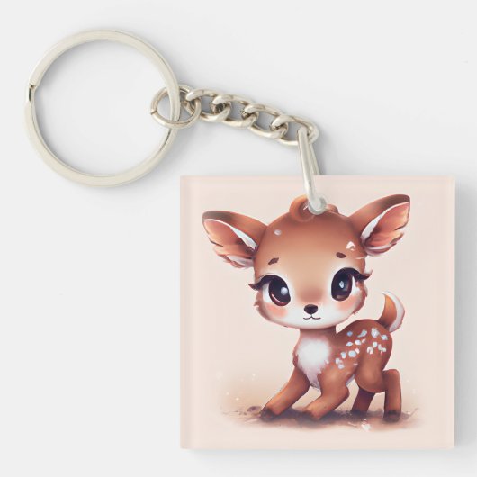 Schattige Baby Deer Sleutelhanger (voorkant)