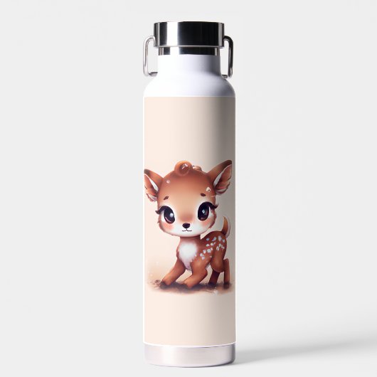 Schattige Baby Deer Waterfles (Voorkant)