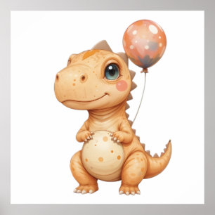 Schattige Baby Dino Wall Art – Kinderkamer decor Poster