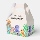 Schattige Baby Dinosaurs Birthday Party Favor Box Bedankdoosjes (Voorkant Zijde)