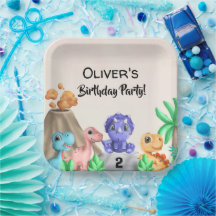 Schattige Baby Dinosaurs Birthday Party