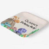 Schattige Baby Dinosaurs Birthday Party Papieren Bordje (Gebogen)