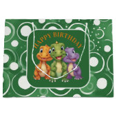 Schattige Baby Dinosaur's Party Groot Cadeauzakje (Voorkant)