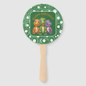Schattige Baby Dinosaur's Party Handwaaier (Voorkant)