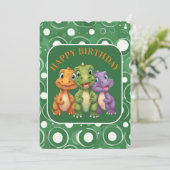 Schattige Baby Dinosaur's Party Kaart (Staand voorkant)