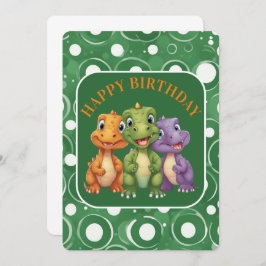 Schattige Baby Dinosaur's Party Kaart