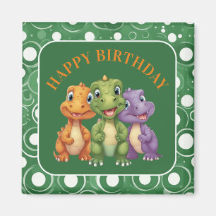 Schattige Baby Dinosaur's Party Magneet