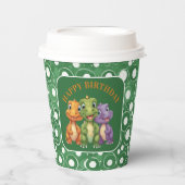 Schattige Baby Dinosaur's Party Papieren Bekers (Voorkant)