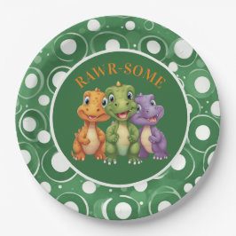 Schattige Baby Dinosaur's Party Papieren Bordje