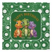 Schattige Baby Dinosaur's Party Perfect Poster (Voorkant)