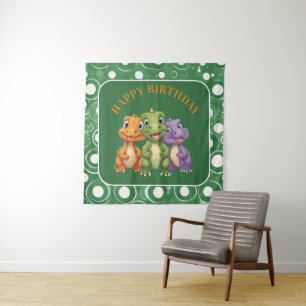 Schattige Baby Dinosaur's Party Wandkleed