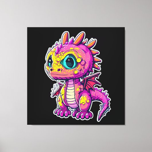 Schattige Baby-dinosaurus | Jurassic Joy Canvas Afdruk (Voorkant)