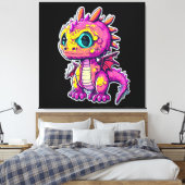 Schattige Baby-dinosaurus | Jurassic Joy Canvas Afdruk (Insitu (Slaapkamer))