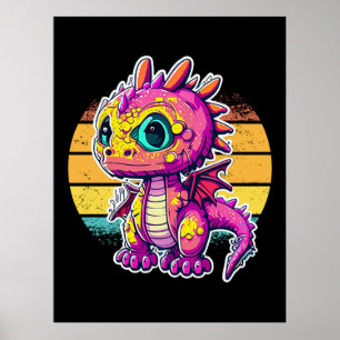 Schattige Baby-dinosaurus Jurassic Joy Poster