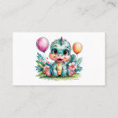 Schattige Baby Dinosaurus Luier Raffle Visitekaartje (Achterkant)