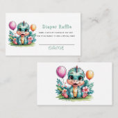 Schattige Baby Dinosaurus Luier Raffle Visitekaartje (Voorkant / Achterkant)