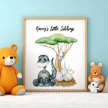 Schattige baby dinosaurus met zijn kleine broertje