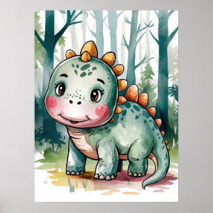 Schattige Baby Dinosaurus - Mooie Prehistorische J Poster
