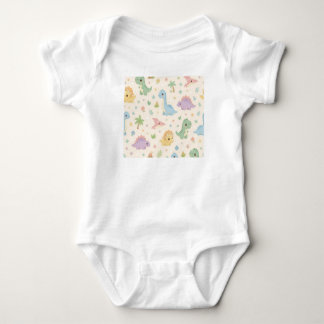 Schattige baby dinosaurus pastel naadloos patroon romper