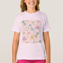 Schattige baby dinosaurus pastel naadloos patroon