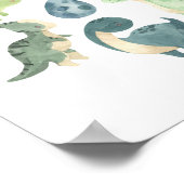 Schattige baby dinosaurus waterverf poster (Hoek)