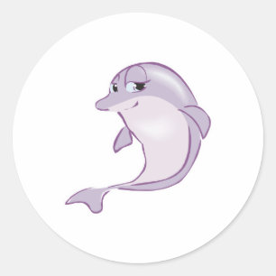 schattige baby dolfijn ronde sticker