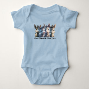 Schattige Baby Donkey Boerderijdieren Gepersonalis Romper