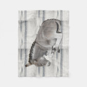 Schattige Baby Donkey Veulen op Sneeuw Fleece Deken (Voorkant)