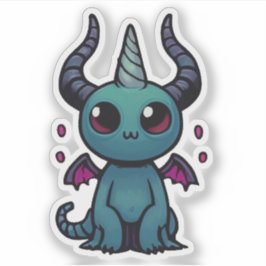 Schattige Baby Draak Duivel - Kawaii Fantasie Sticker