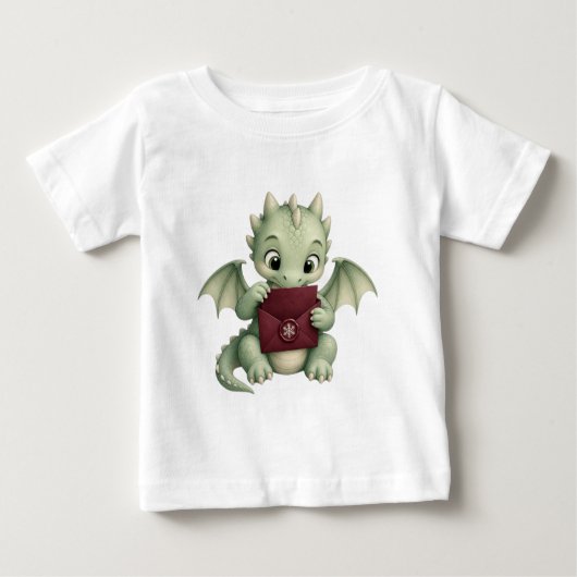 Schattige baby draak met rode envelop kinderen (Voorkant)