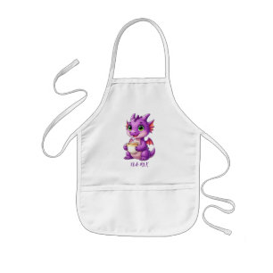 Schattige Baby Draak met Theekopje Kawaii Kinder Schort