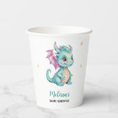 Schattige Baby Draak Papieren Bekers (Achterkant)