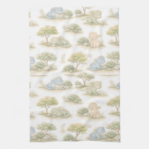 Schattige Baby Draak Pastel Bos Patroon (1) Theedoek