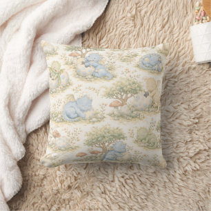 Schattige Baby Draak Pastel Bos Patroon (3) Kussen