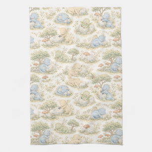 Schattige Baby Draak Pastel Bos Patroon (3) Theedoek