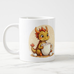 Schattige Baby Draak Warme Chocolade Kinderen Kawa Grote Koffiekop