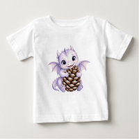 Schattige baby draak waterverf houdt eikel vast