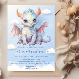 Schattige Baby Dragon Baby shower Kaart