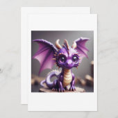 schattige baby Dragon Kaart (Voorkant / Achterkant)