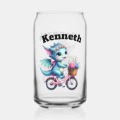 Schattige baby drakenfietsen in het voorjaar blikvorm glas (Voorkant)