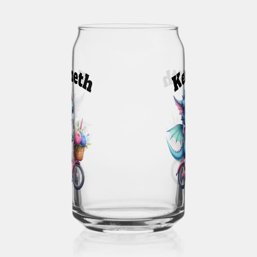 Schattige baby drakenfietsen in het voorjaar blikvorm glas (Links)