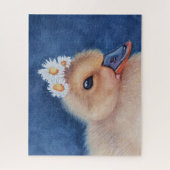 Schattige Baby Duck met White Daisies Legpuzzel (Verticaal)