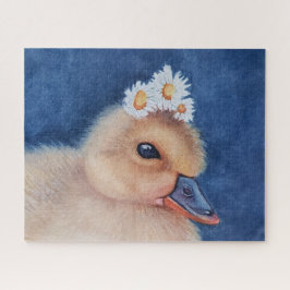 Schattige Baby Duck met White Daisies Legpuzzel